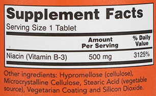 NOW Niacin Supplement Facts