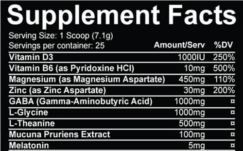 HyperSleep Supplement Facts