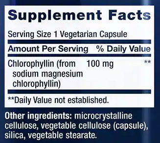 Life Extension Chlorophyllin Supplement Facts