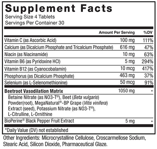 Total Beets Tablets Supplement Facts Image