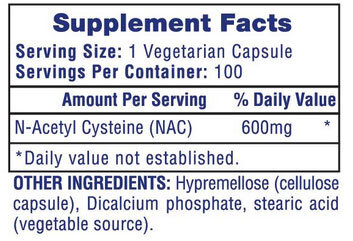 Hi-Tech Pharmaceuticals NAC Supplement Facts