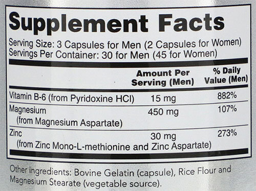 NOW ZMA Supplement Facts