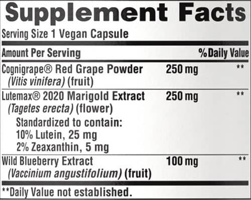 Puritan's Pride Neuro Superfood Supplement Facts