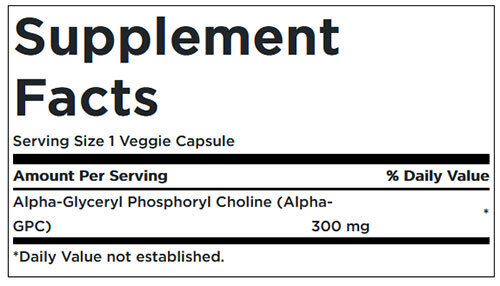 Swanson Alpha GPC Supplement Facts