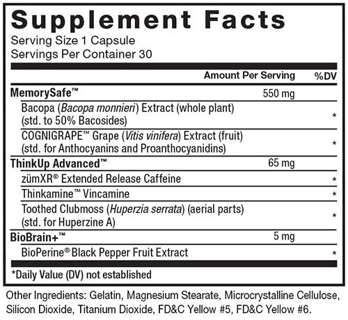 Force Factor ForeBrain Supplement Facts Image