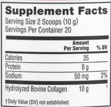 NeoCell Super Collagen Peptides Type 1&3 Supplement Facts