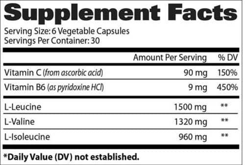 GAT BCAAs Supplement Facts Image
