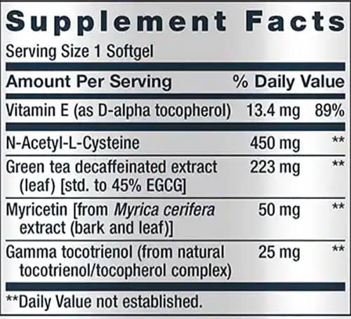 Geroprotect Ageless Cell Supplement Facts Image