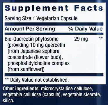 Life Extension Bio-Quercetin Supplement Facts Image