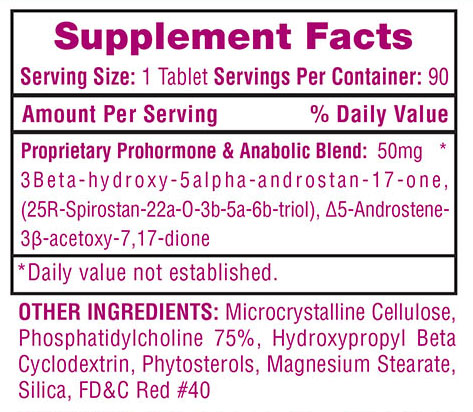 Hi-Tech Pharmaceuticals Winstrol Supplement Facts Image