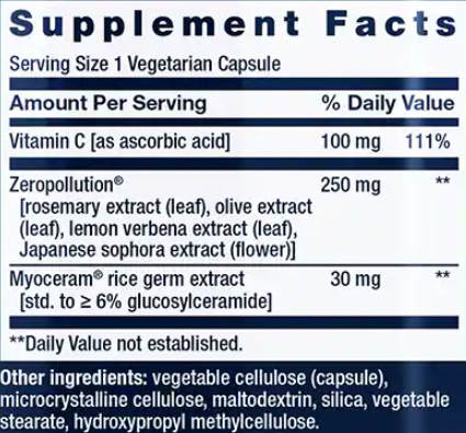 Life Extension Daily Skin Defense Supplement Facts Image
