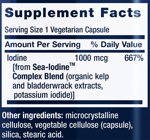 Life Extension Sea Iodine Supplement Facts Image