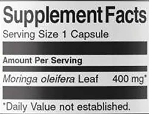 Swanson FS Moringa Oleifera Supplement Facts Image