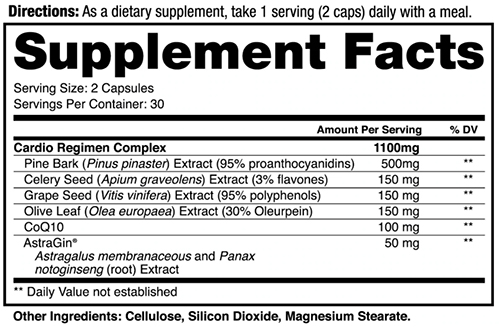 Dragon Pharma Cardio Daily RX Supplement Facts Image