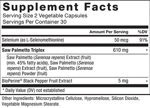 Force Factor Saw Palmetto Supplement Facts Image