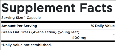 Swanson Avena Sativa (Green Oat Grass) Supplement Facts Image