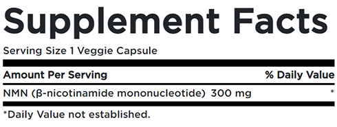 Swanson NMN Nicotinamide Mononucleotide Supplement Facts Image