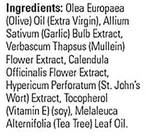 NOW Ear Oil Ingredients Image
