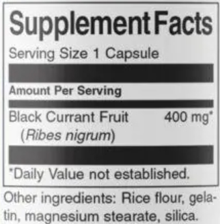 Swanson Full Spectrum Black Currant Supplement Facts Image