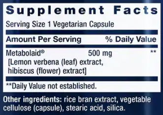 Life Extension Body Trim and Appetite Control Supplement Facts Image