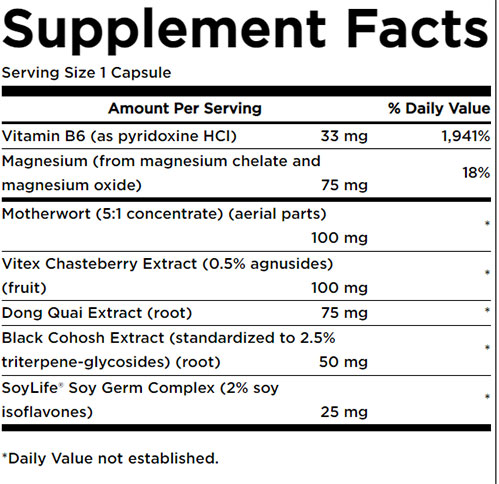 Swanson Hormone Essentials Supplement Facts Image