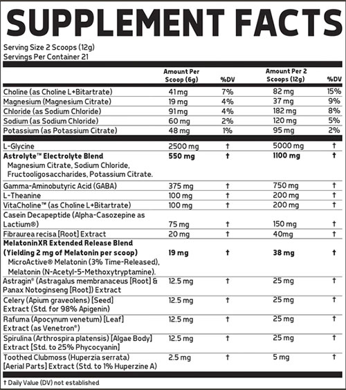 Glaxon Tranquility Supplement Facts Image
