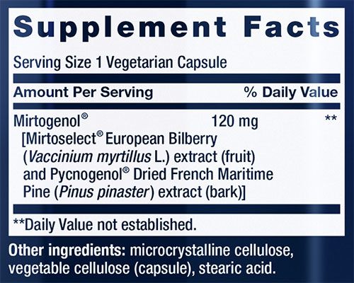 Life Extension Eye Pressure Support Supplement Facts Image
