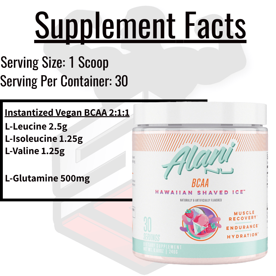 alani nu bcaa Supplement Facts 