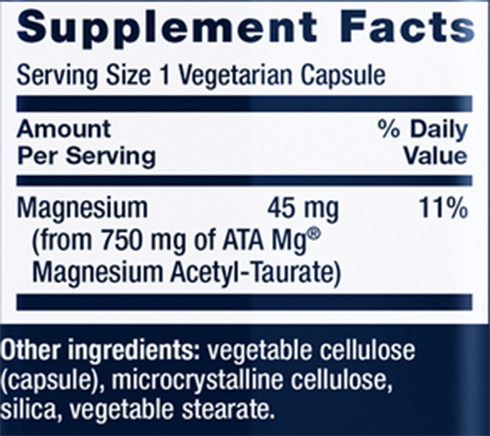 Life Extension Cal-Mag Supplement Facts Image