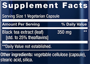 Life Extension Theaflavin Standardized Extract Supplement Facts Image