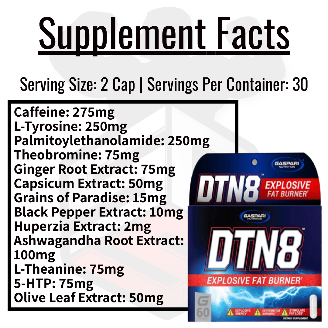 DTN8 Fat Burner Supplement Facts