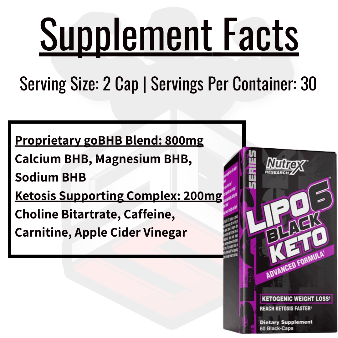 Lipo 6 Black Keto Supplement Facts