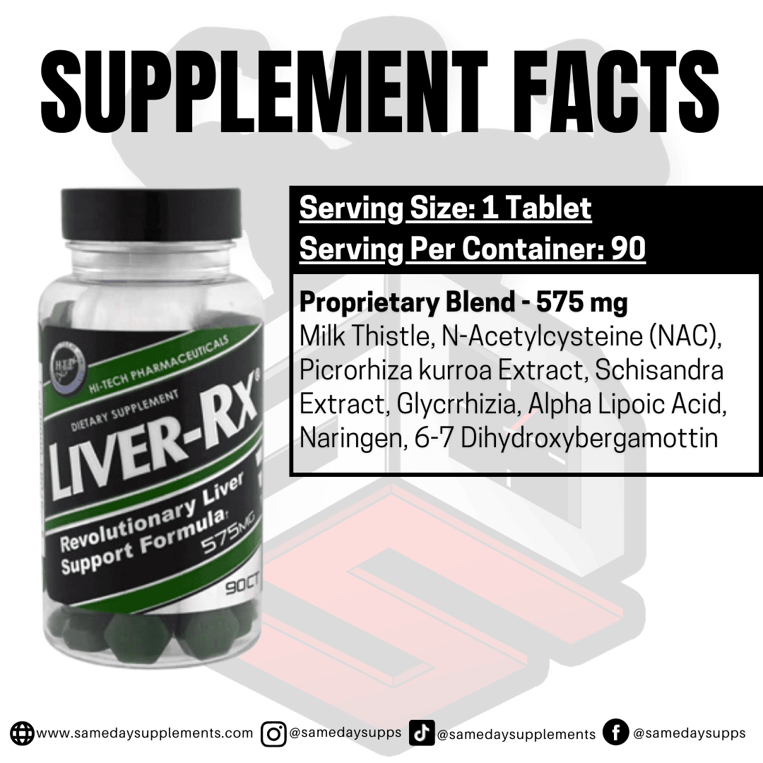 Hi-Tech Pharmaceuticals Liver RX Supplement Facts 