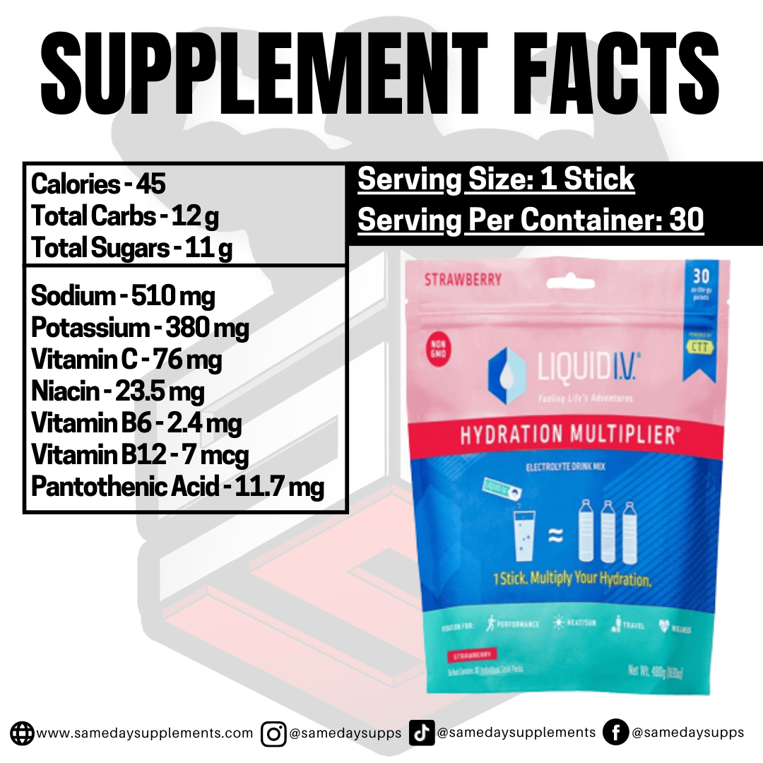 Liquid IV Hydration Multiplier Supplement Facts