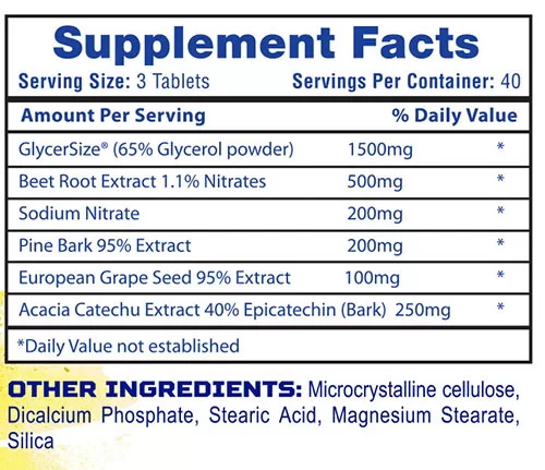N'Gorge Xtreme Supplement Facts Image