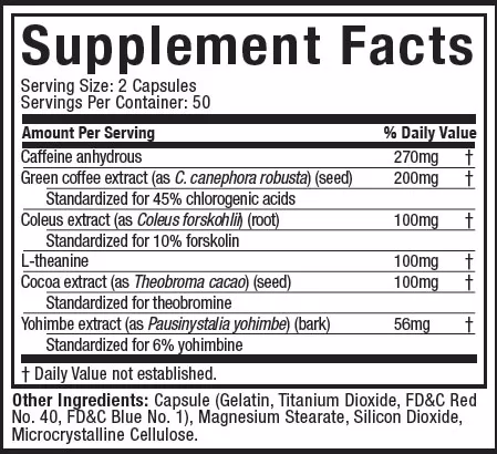 Hydroxycut Elite Supplement Facts Image