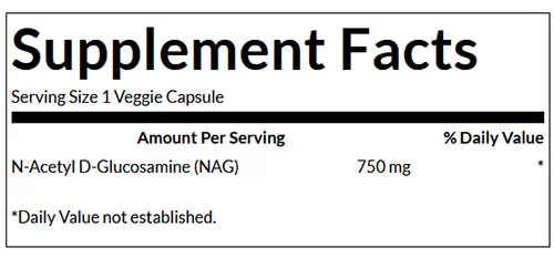 Swanson NAG Supplement Facts Image