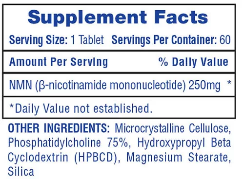 Hi-Tech Pharmaceuticals NMN Supplement Facts Image