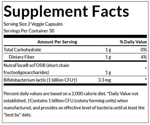 Swanson Probiotic + Prebiotic Supplement Facts Image