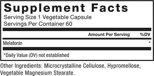 Force Factor Melatonin Supplement Facts Image