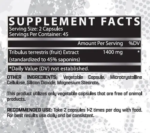 Nutrex Tribulus Supplement Facts