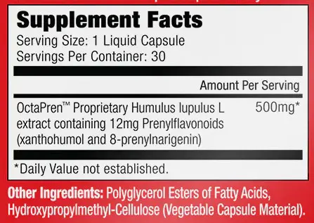 Aromatest Supplement Facts Image