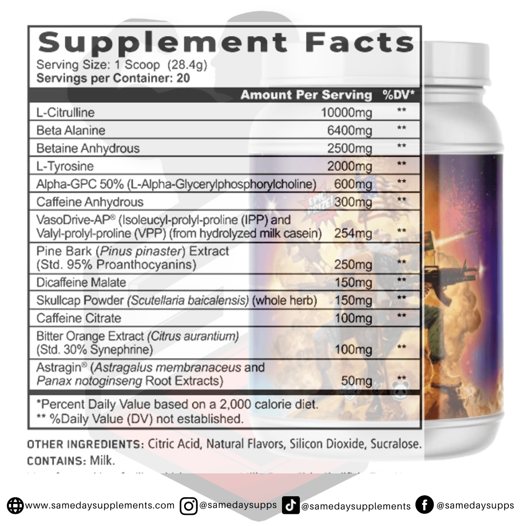 First Blood Pre Workout Supplement Facts