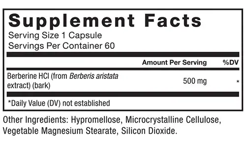 Force Factor Berberine Supplement Facts Image