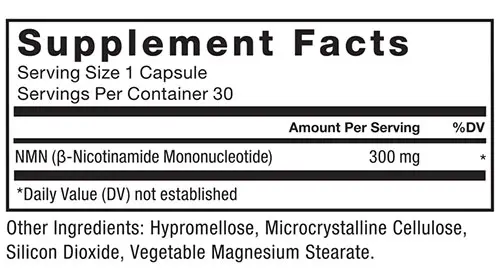 Force Factor NMN Supplement Facts Image