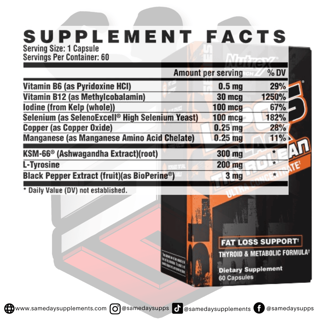 Lipo 6 Black Thyrolean Supplements Facts