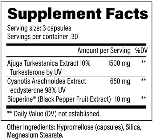 Super T Boost Supplement Facts Image