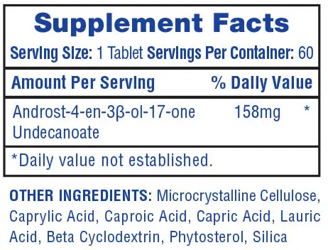 Andriol Supplement Facts Image