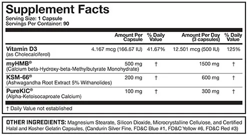 Magnum Hard Muscle Builder Supplement Facts Image