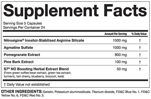 Magnum Volume Supplement Facts Image